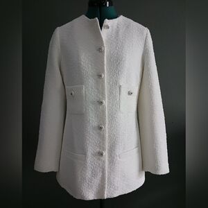 WUUUS White Heavy Tweeted Blazer Jacket Size M